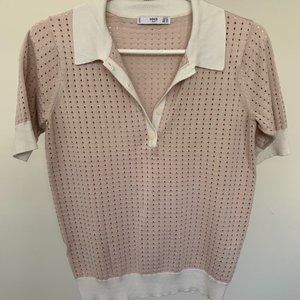 Mango Open-Knit Polo Shirt